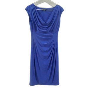 Lauren Ralph Lauren Jersey Cowl Neck Ruched Dress- Cobalt Blue 2